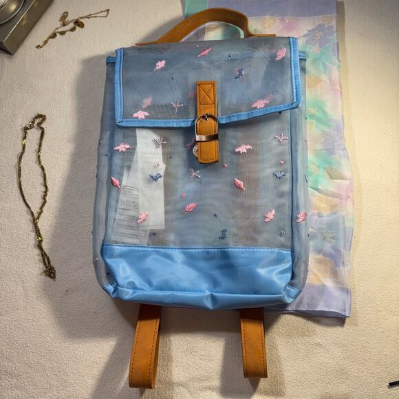 Disney Mesh Swimming Mini Backpack with Butterfly Dinosaur Embroidery - Picture 1 of 14